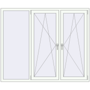 OPTIMUM REHAU EURO 70 1800x1500 mm RAL 9016 Traffic white two-sided