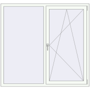 ENERGY-SAVING REHAU SYNEGO MD 1600x1500 mm RAL 9016 Traffic white two-sided