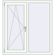ENERGY-SAVING REHAU SYNEGO MD 1100x1200 mm RAL 9016 Traffic white two-sided