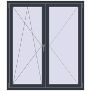 OPTIMUM REHAU EURO 70 1300x1500 mm ANTHRACITE_GREY_STRUKTURAL two-sided
