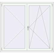 OPTIMUM REHAU EURO 70 1600x1500 mm RAL 9016 Traffic white two-sided