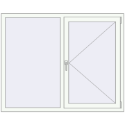 Ferestre 1500x1200 mm ENERGY-SAVING REHAU SYNEGO MD RAL 9016 Traffic white two-sided