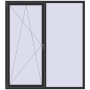 REHAU ARTEVO 1800x2000 mm ANTHRACITE_GREY_GLATT two-sided
