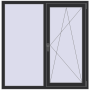 BASE REHAU EURO 60 1400x1400 mm ANTHRACITE_GREY_GLATT two-sided