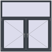 REHAU ARTEVO 1500x1500 mm ANTHRACITE_GREY_STRUKTURAL two-sided